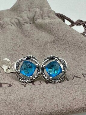 David Yurman Infinity Earrings Blue Topaz